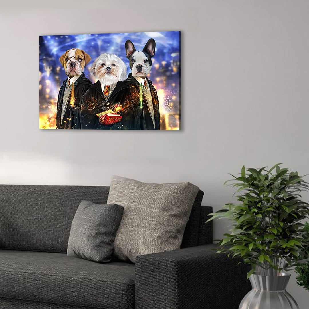 &#39;Harry Doggers 3&#39; Personalized 3 Pet Canvas