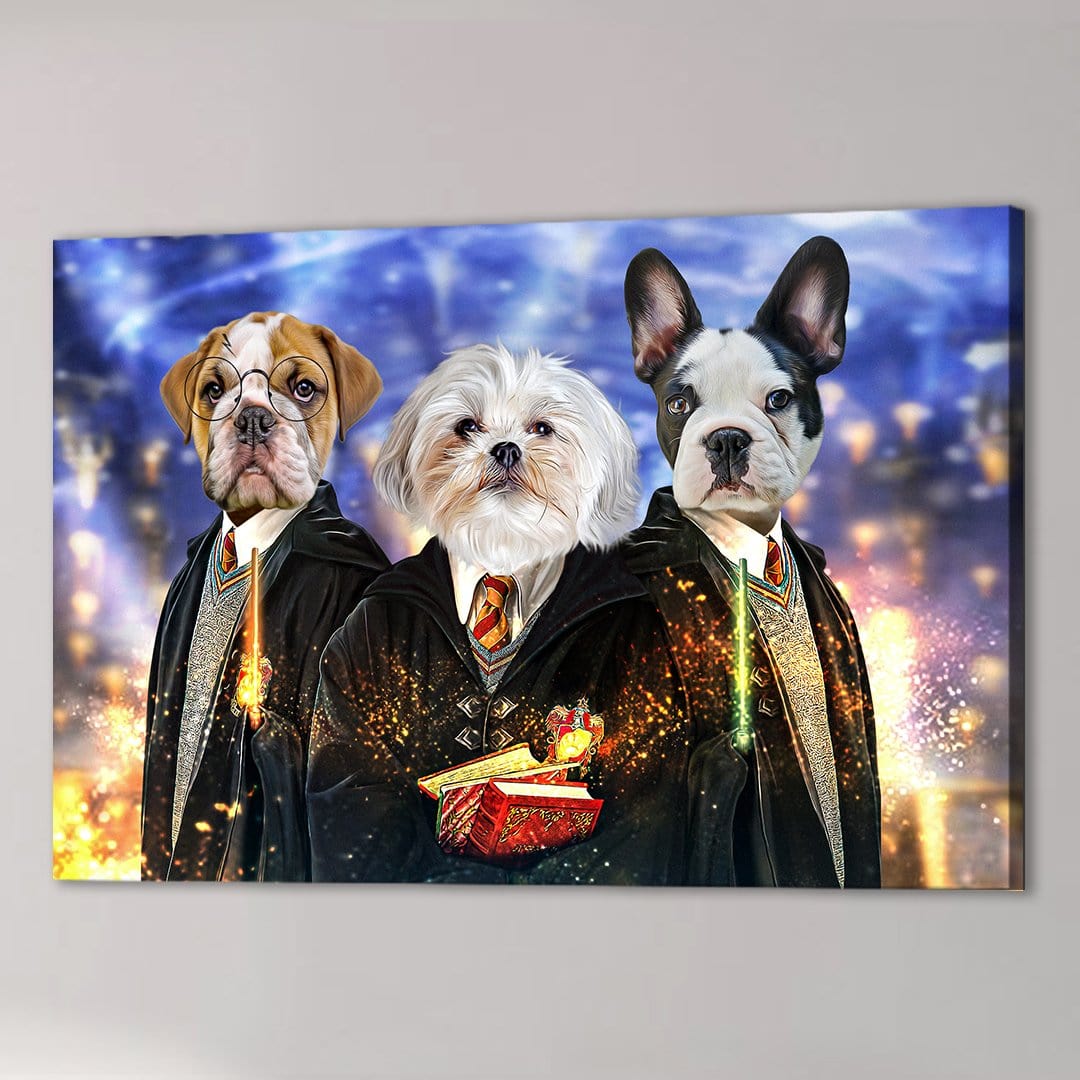 &#39;Harry Doggers 3&#39; Personalized 3 Pet Canvas