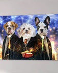 'Harry Doggers 3' Lienzo personalizado con 3 mascotas