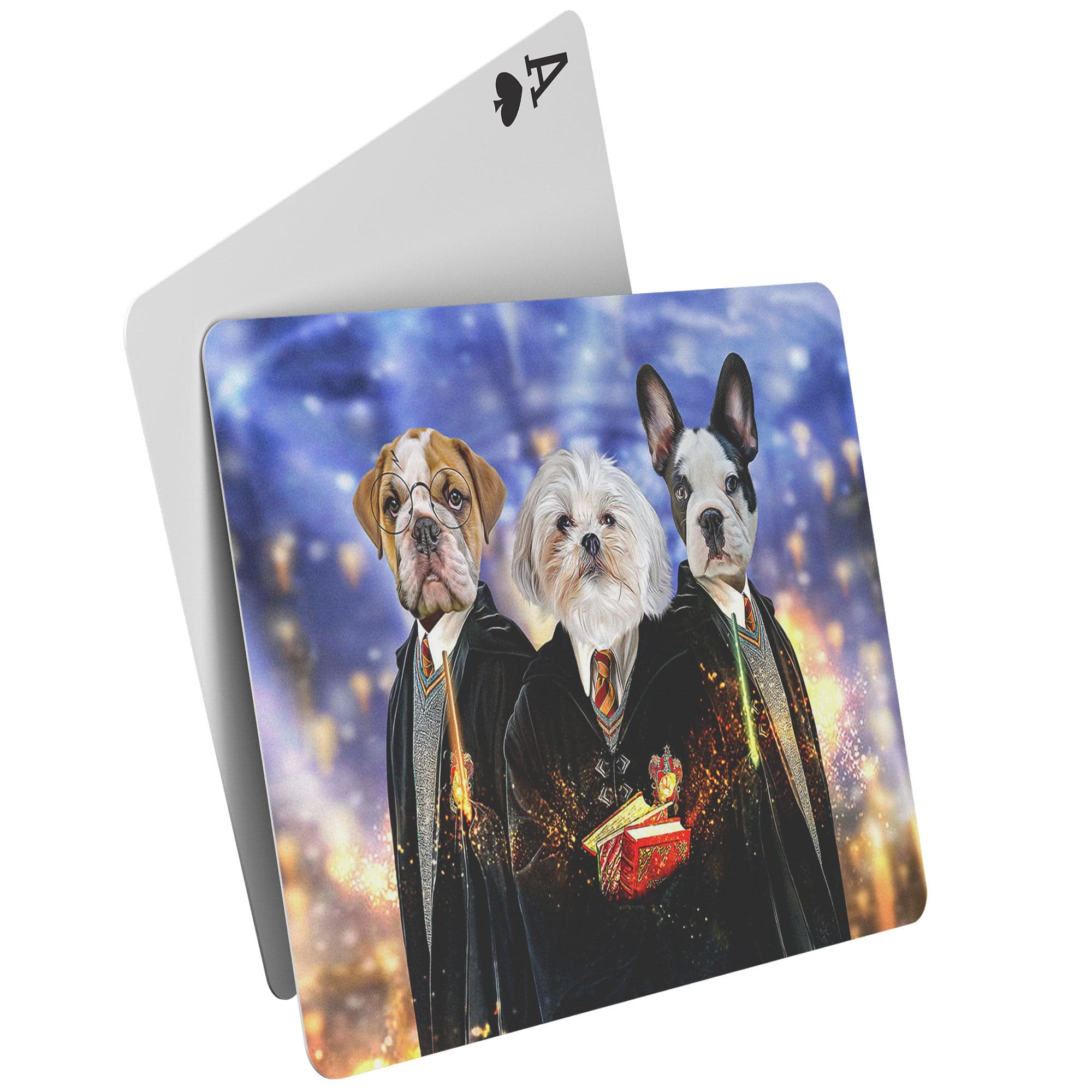 &#39;Harry Doggers&#39; Personalized 3 Pet Playing Cards