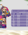 Camisa hawaiana personalizada (rojo flor: 1-4 mascotas)