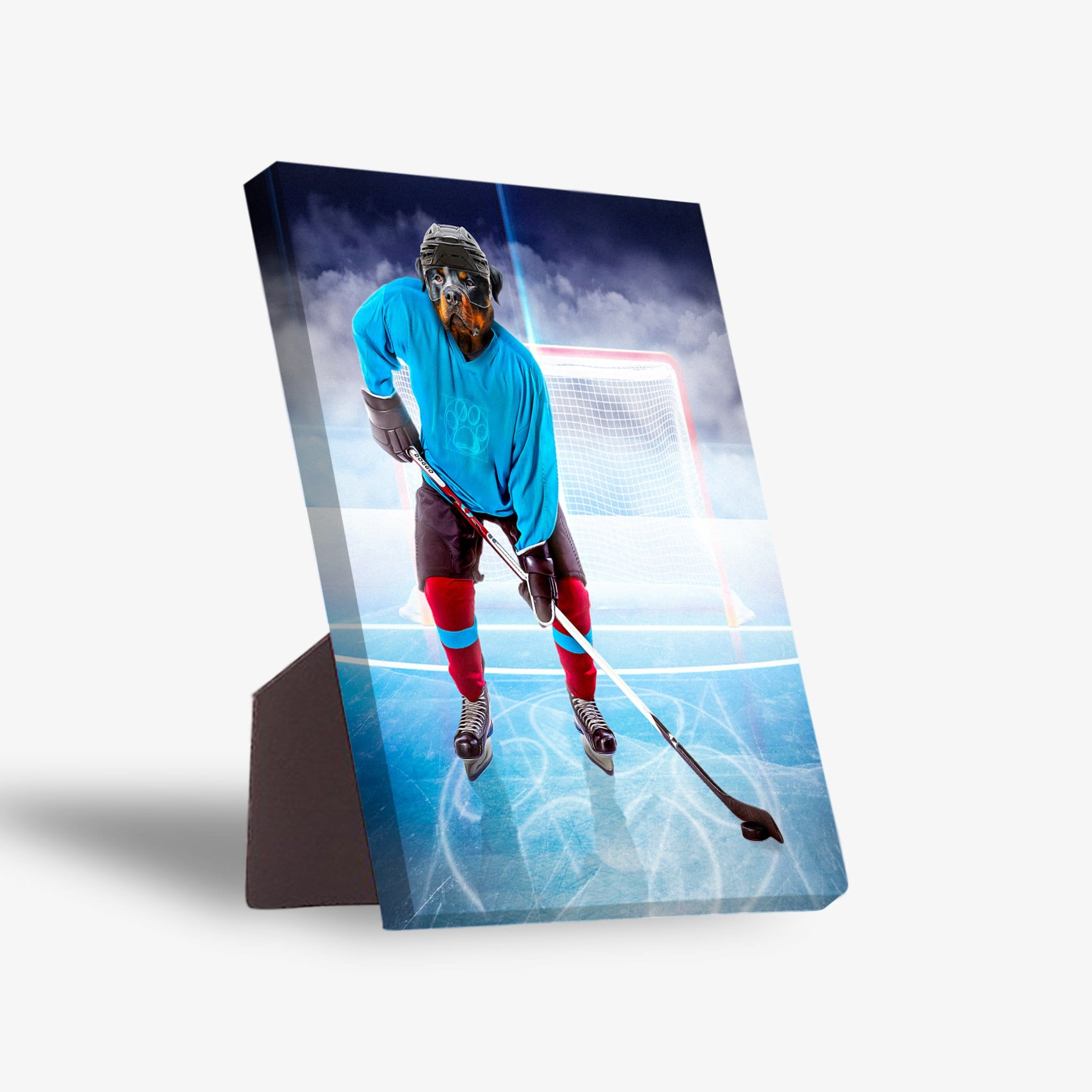 &#39;The Hockey Player&#39; Personalized Pet Standing Canvas