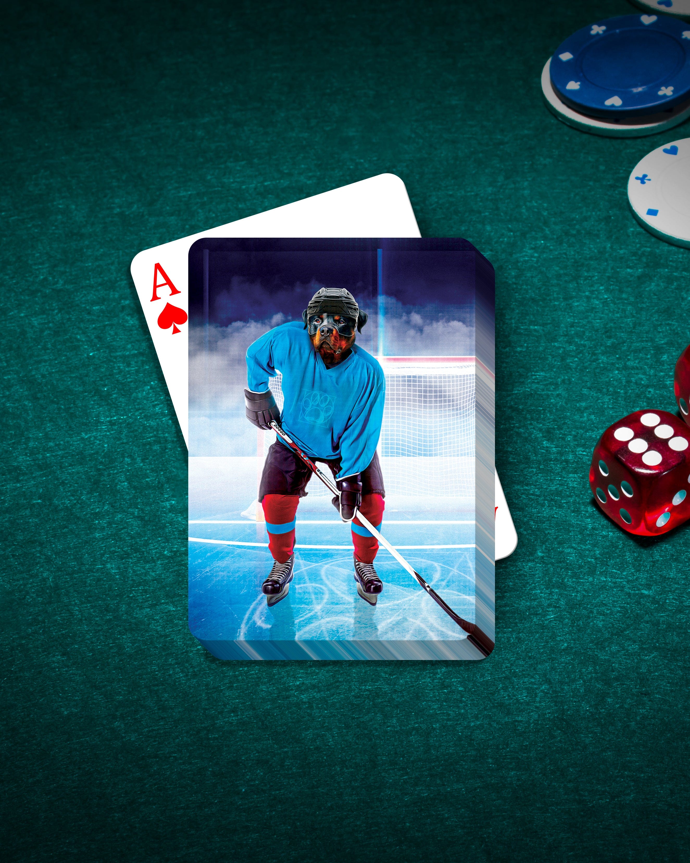 &#39;Hockey Doggo&#39; Personalized Pet Playing Cards