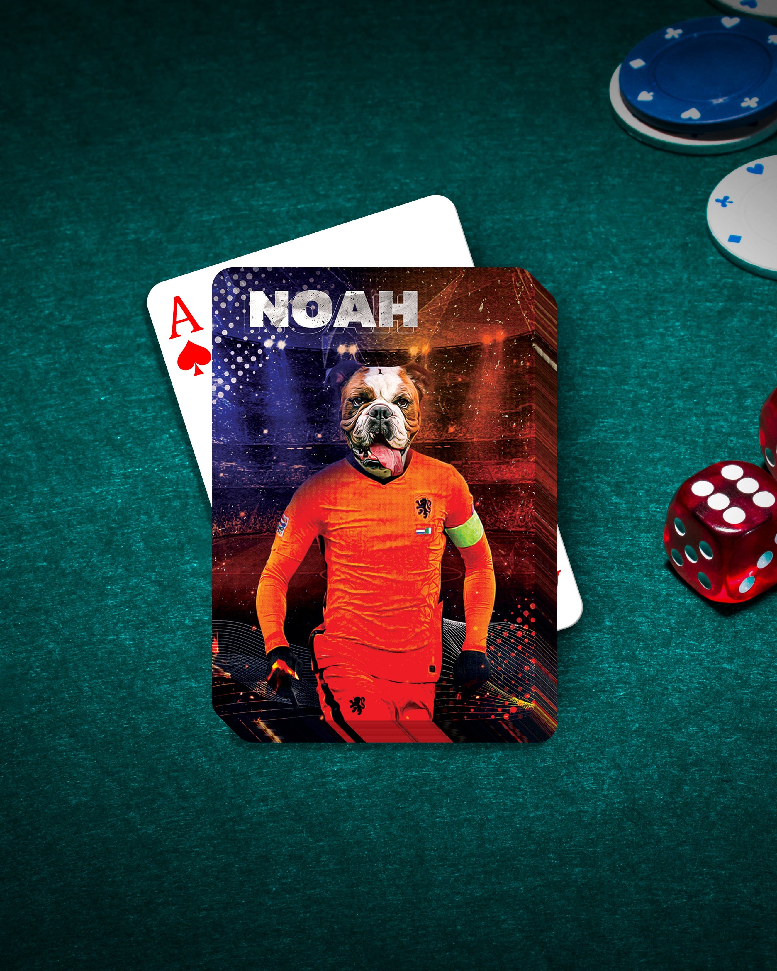 &#39;Holland Doggos Soccer&#39; Personalized Pet Playing Cards