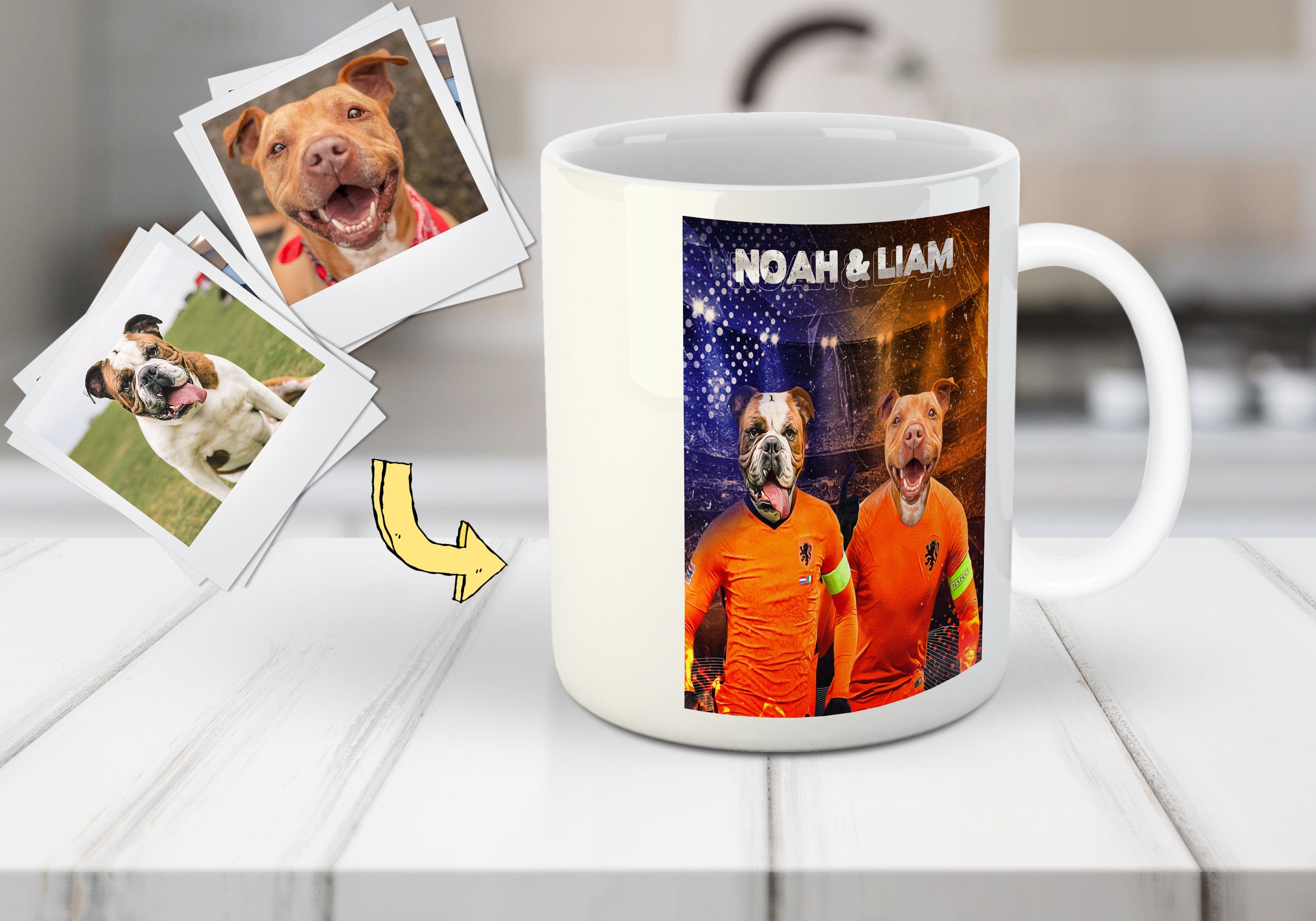 &#39;Holland Doggos&#39; Personalized 2 Pet Mug