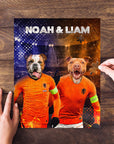 Rompecabezas personalizado de 2 mascotas 'Holland Doggos'
