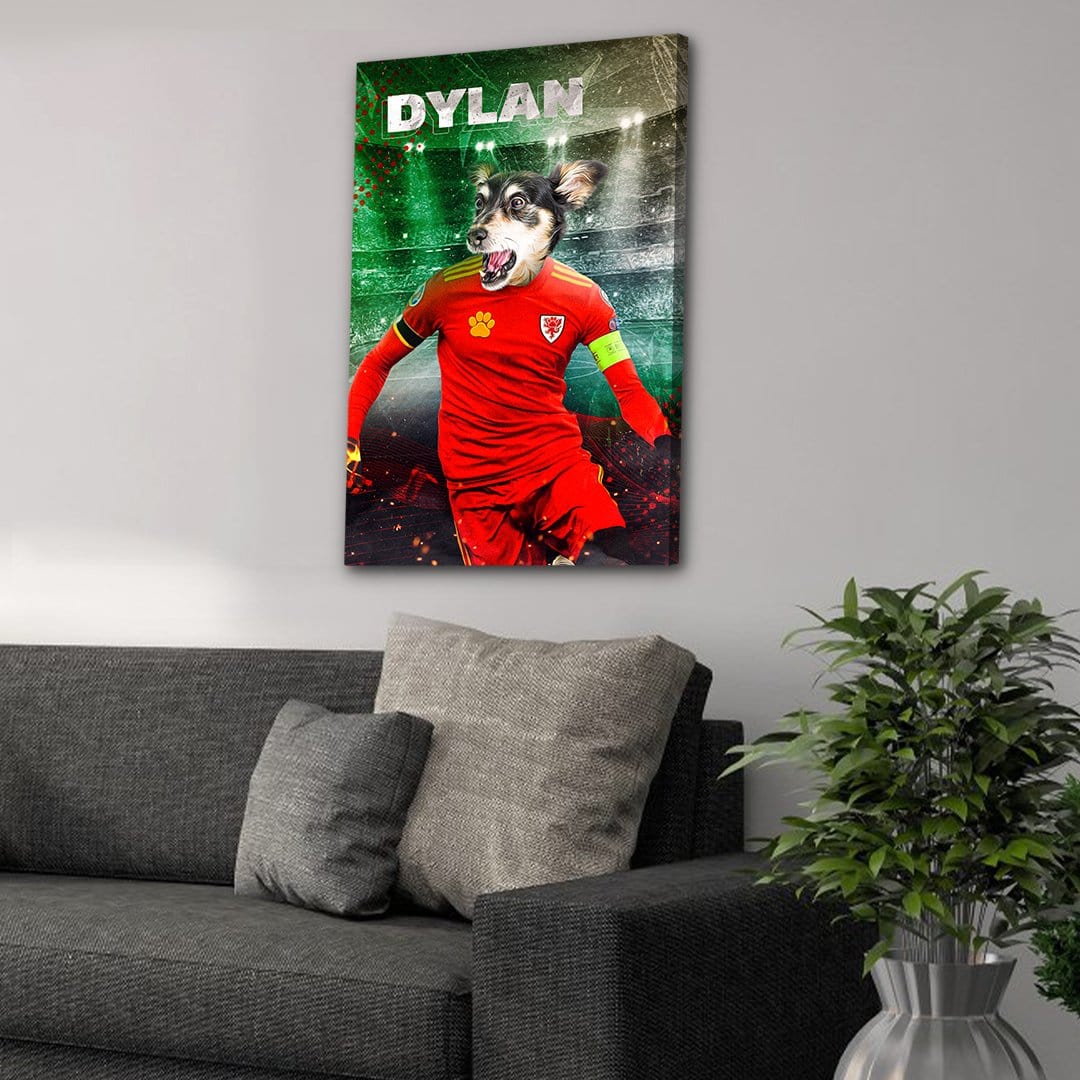 &#39;Wales Doggos Euro Football&#39; Personalized Pet Canvas