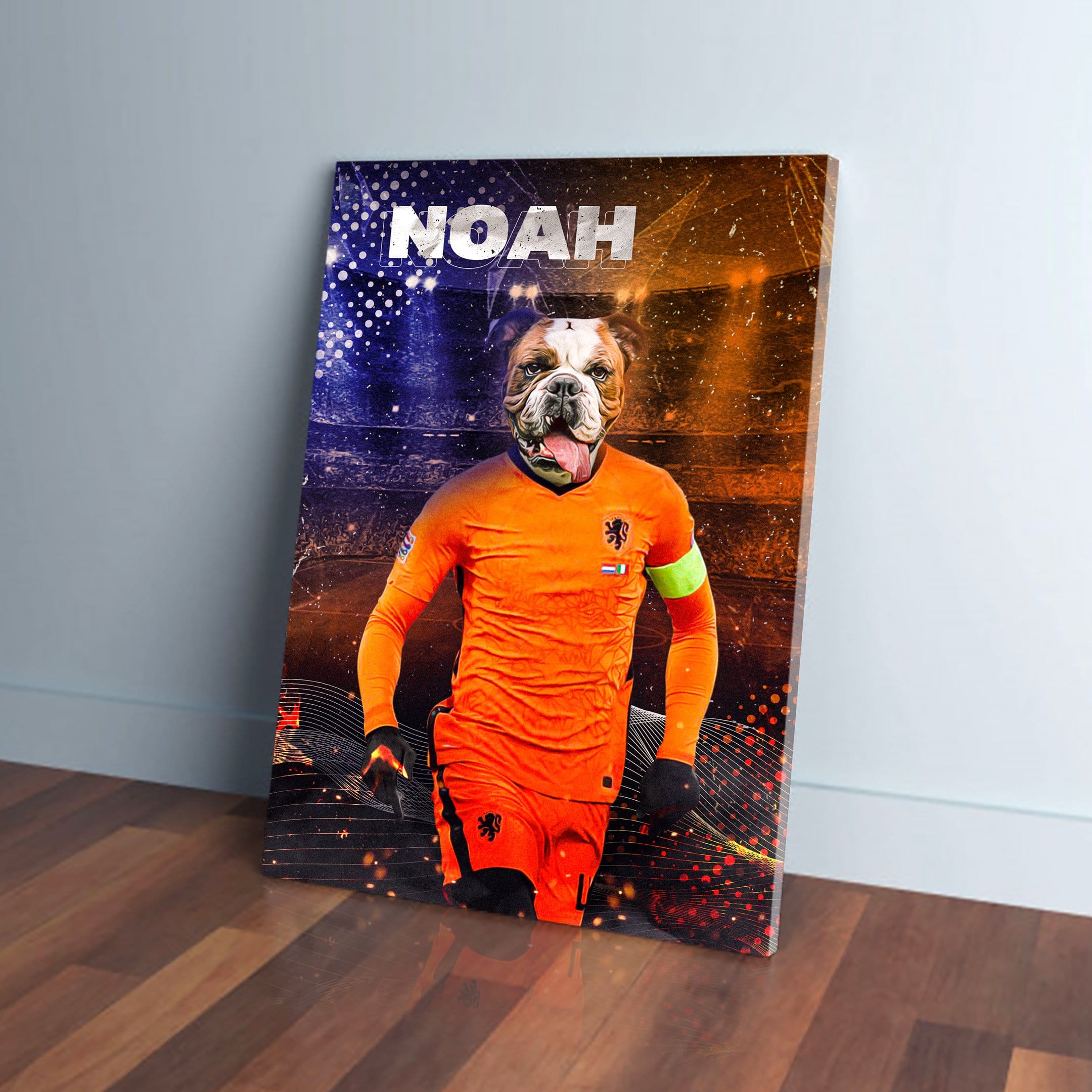 Lienzo personalizado para mascotas &#39;Holland Doggos Soccer&#39;