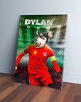Lienzo personalizado para mascotas 'Wales Doggos Euro Football'