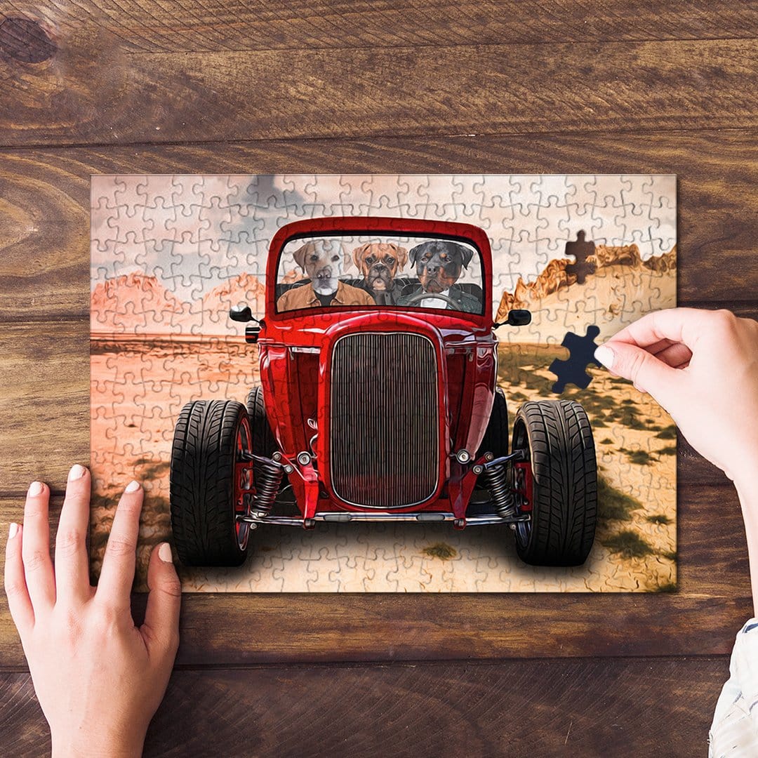 &#39;The Hot Rod&#39; Personalized 3 Pet Puzzle