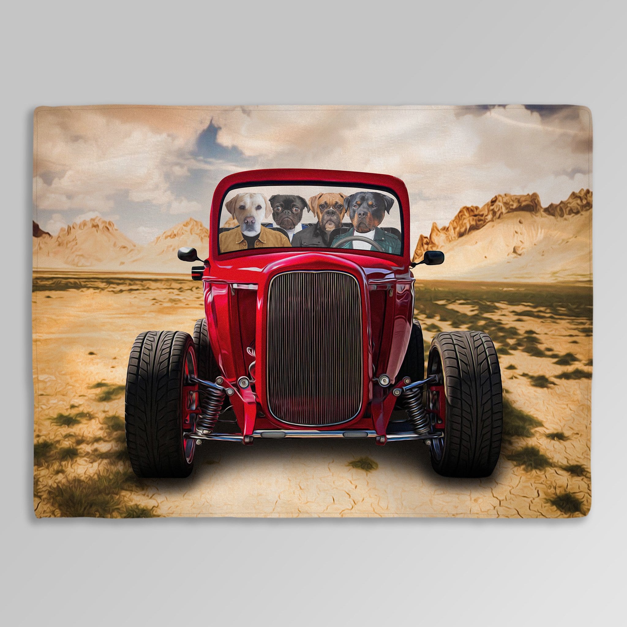 &#39;The Hot Rod&#39; Personalized 4 Pet Blanket