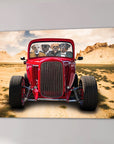 'The Hot Rod' Personalized 4 Pet Canvas