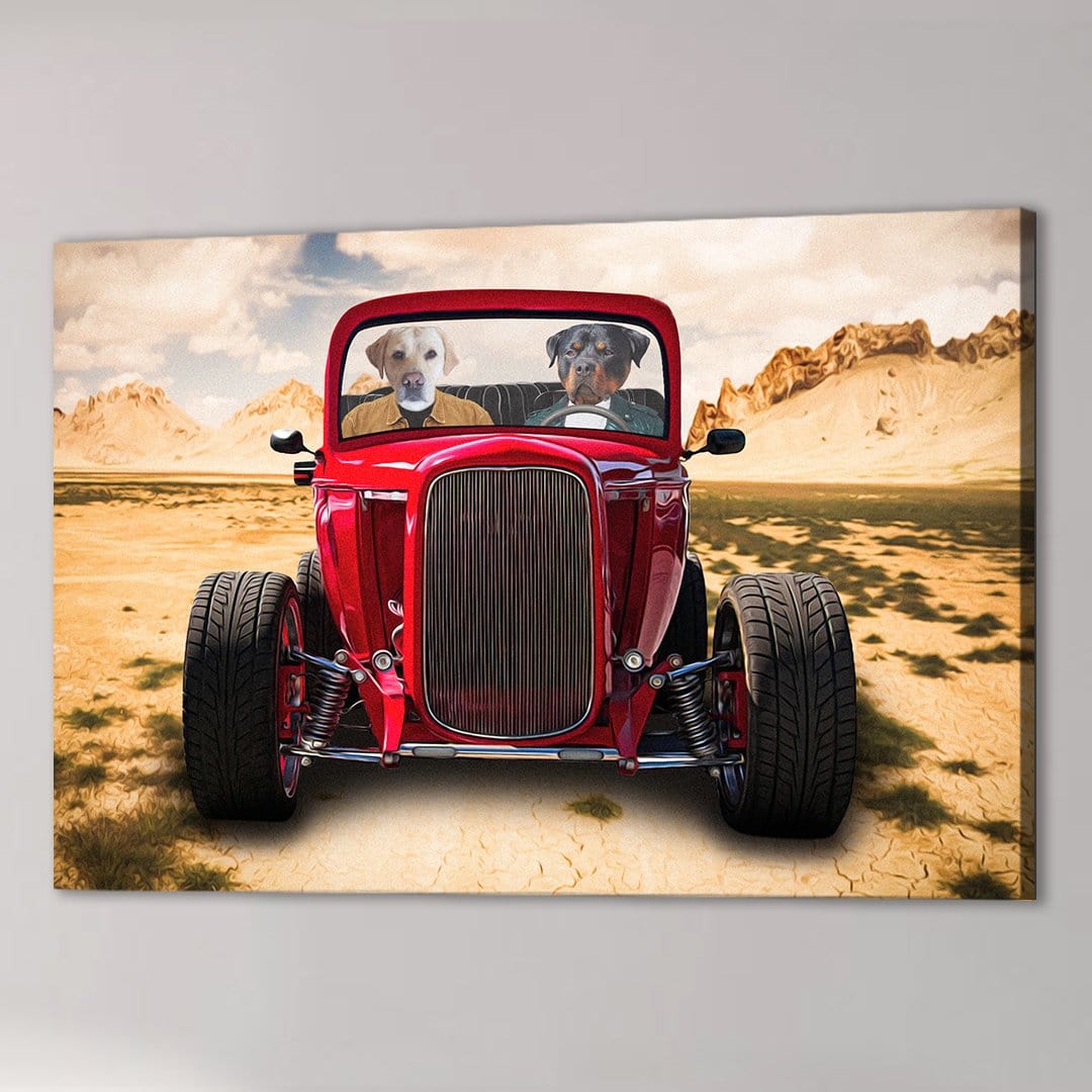 &#39;The Hot Rod&#39; Personalized 2 Pet Canvas