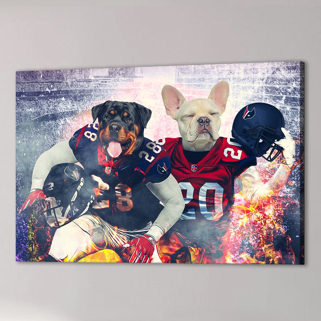 &#39;Houston Doggos&#39; Personalized 2 Pet Canvas