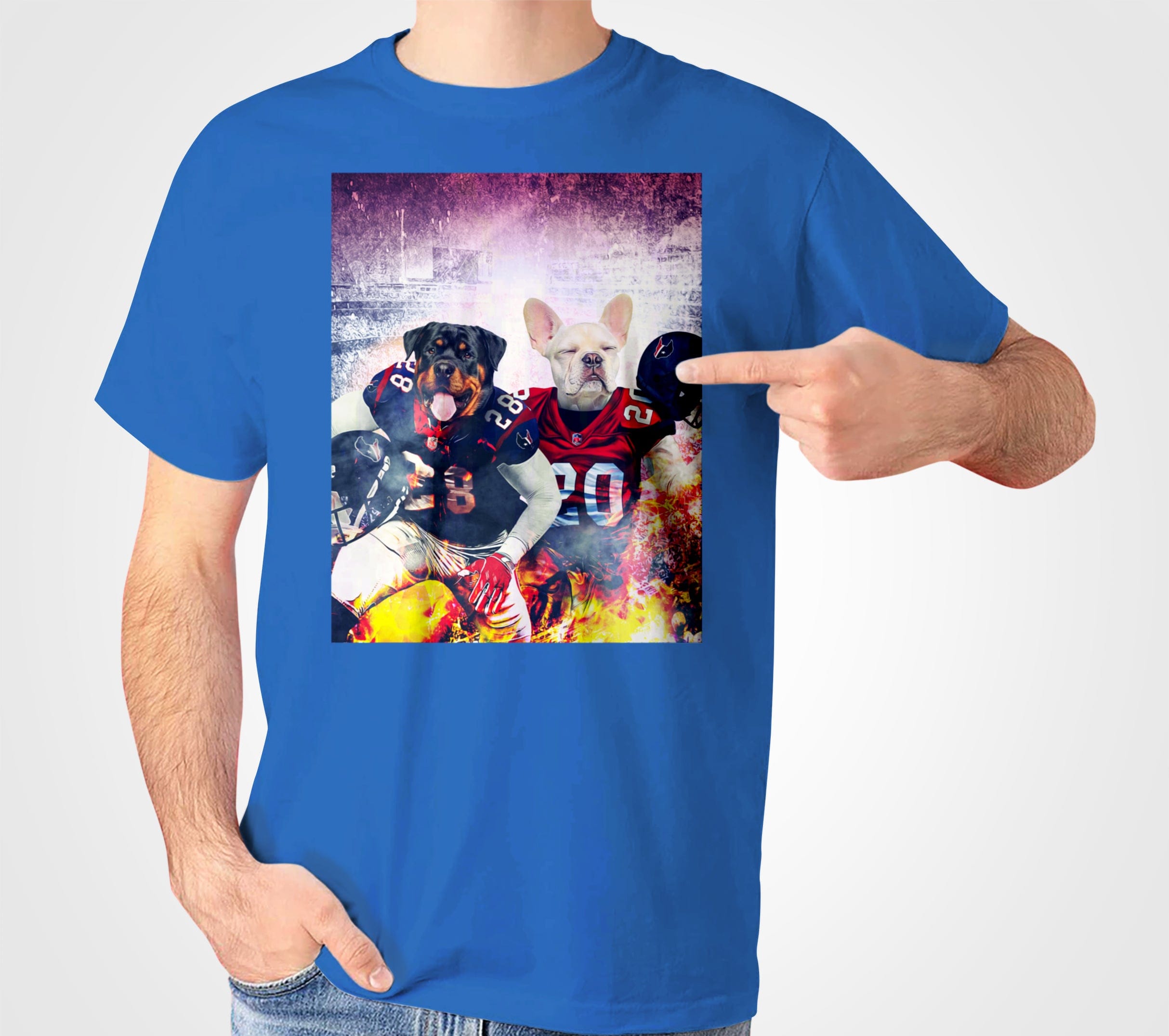 &#39;Houston Doggos&#39; Personalized 2 Pet T-Shirt