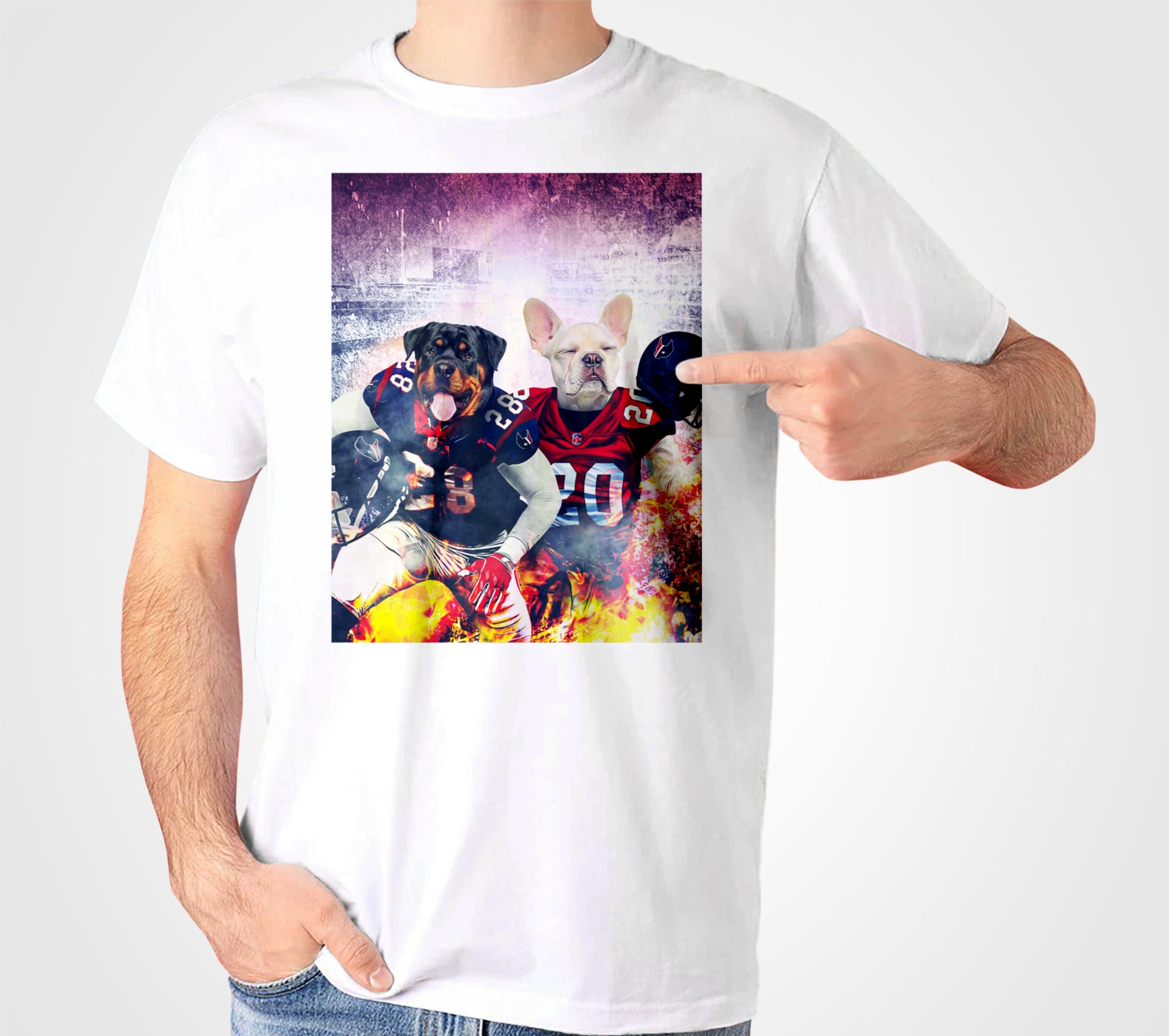 &#39;Houston Doggos&#39; Personalized 2 Pet T-Shirt