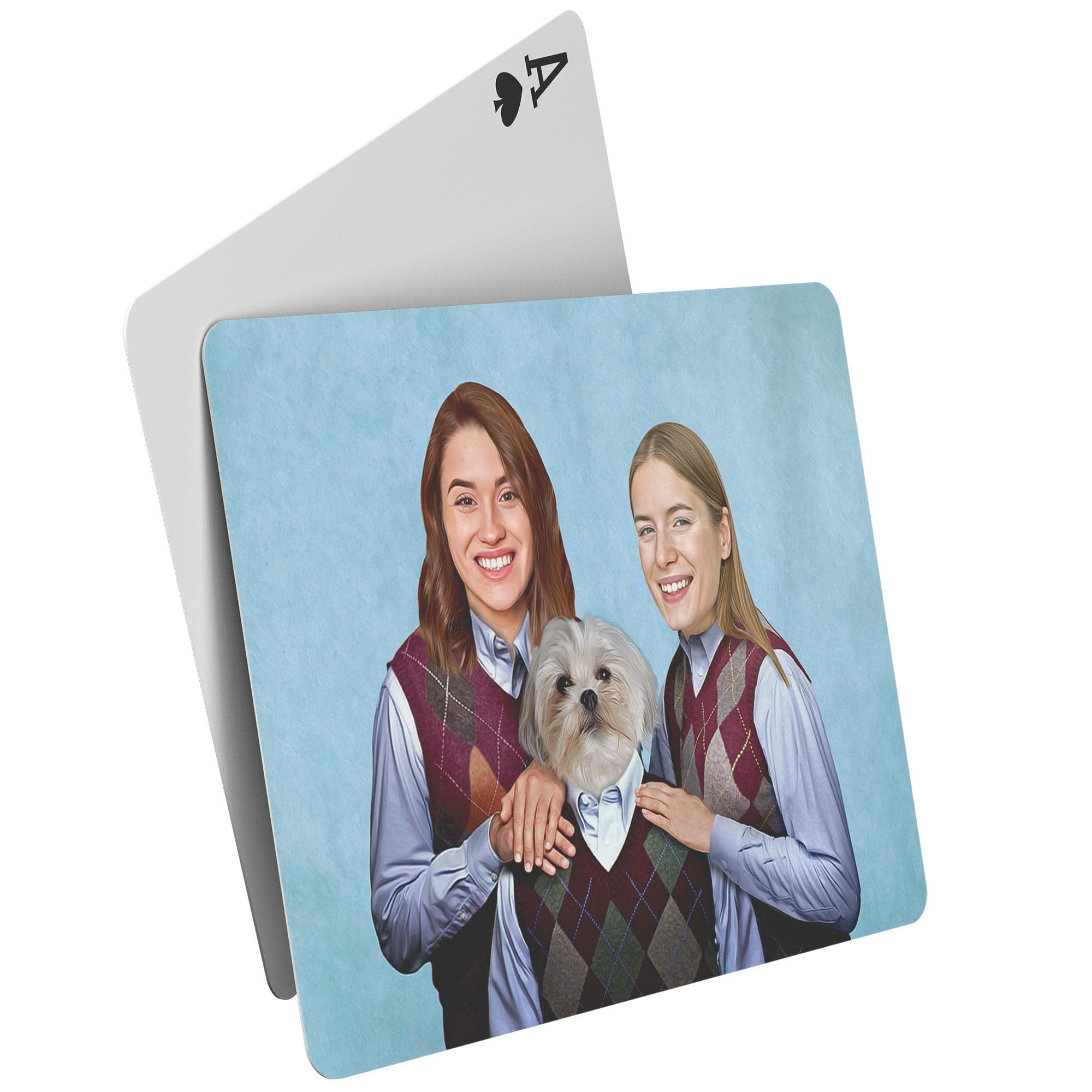 &#39;Step Doggo/Humans (2 Female)&#39; Personalized 3 Pet Playing Cards