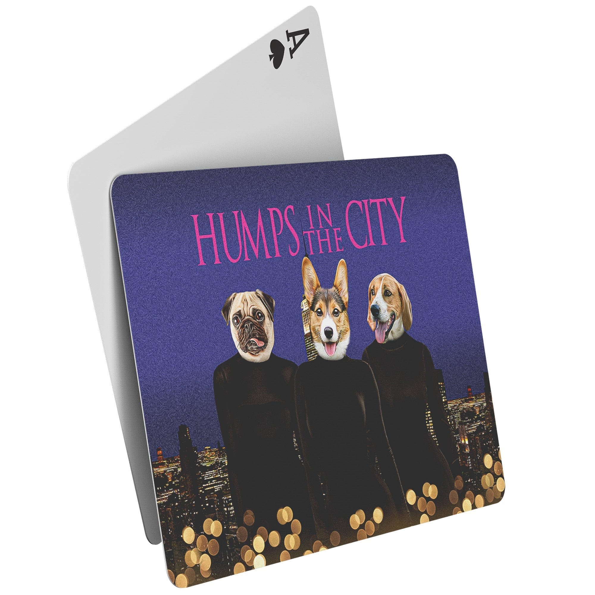 &#39;Humps in the City&#39; Personalized 3 Pet Playing Cards