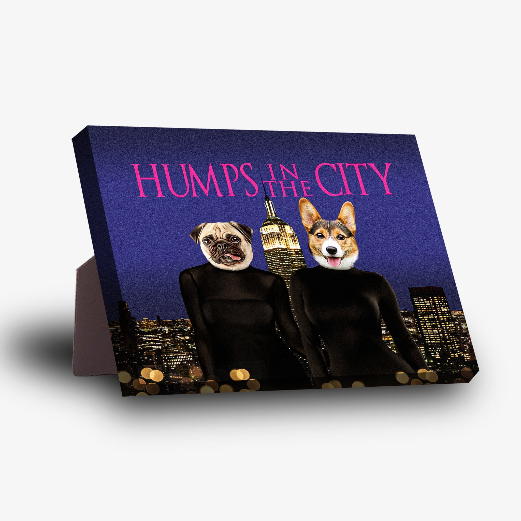 &#39;Humps in the City&#39; Personalized 2 Pet Standing Canvas