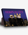 Lienzo personalizado para 2 mascotas 'Humps in the City'