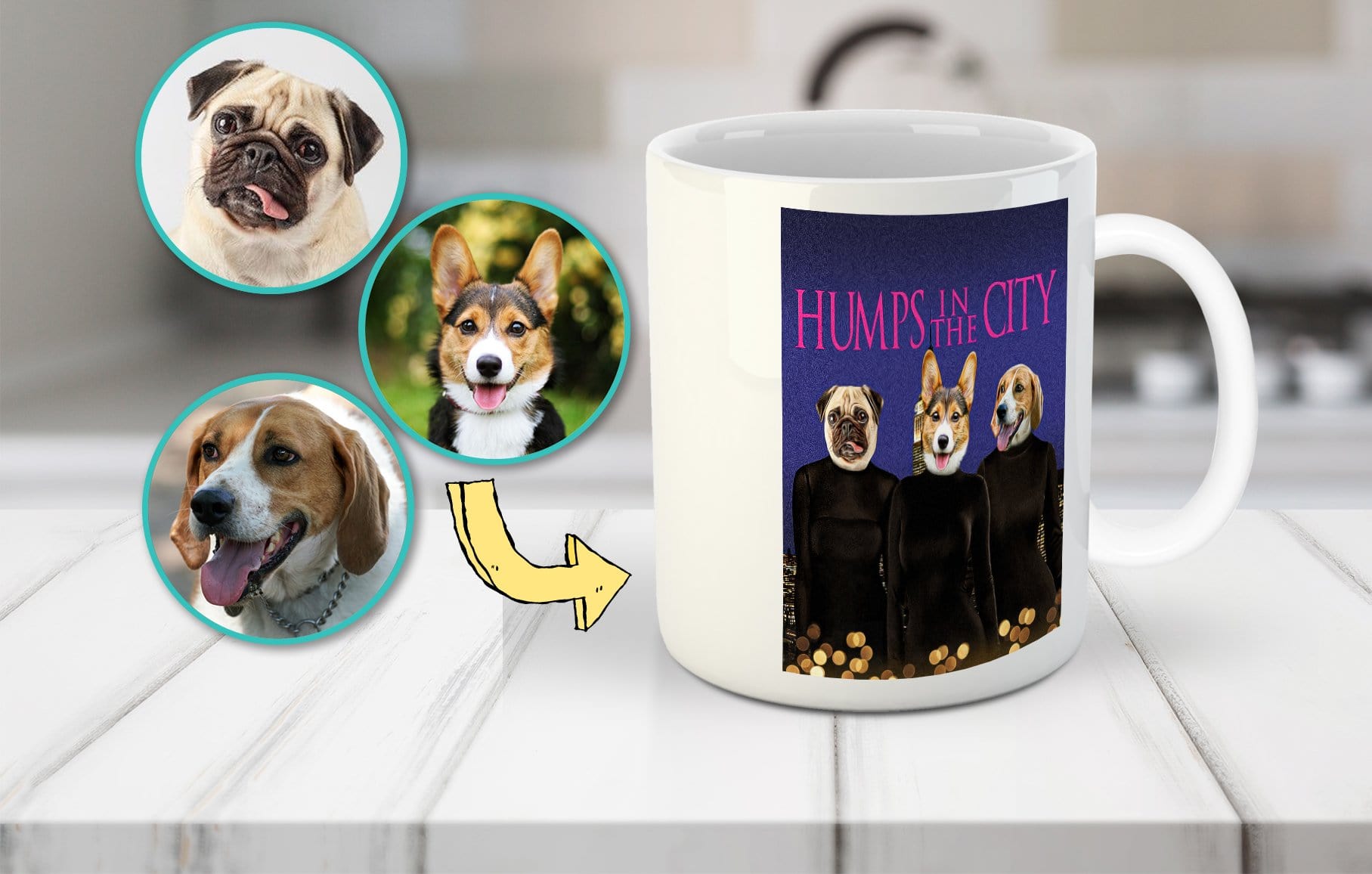 &#39;Humps in the City&#39; Custom 3 Pet Mug