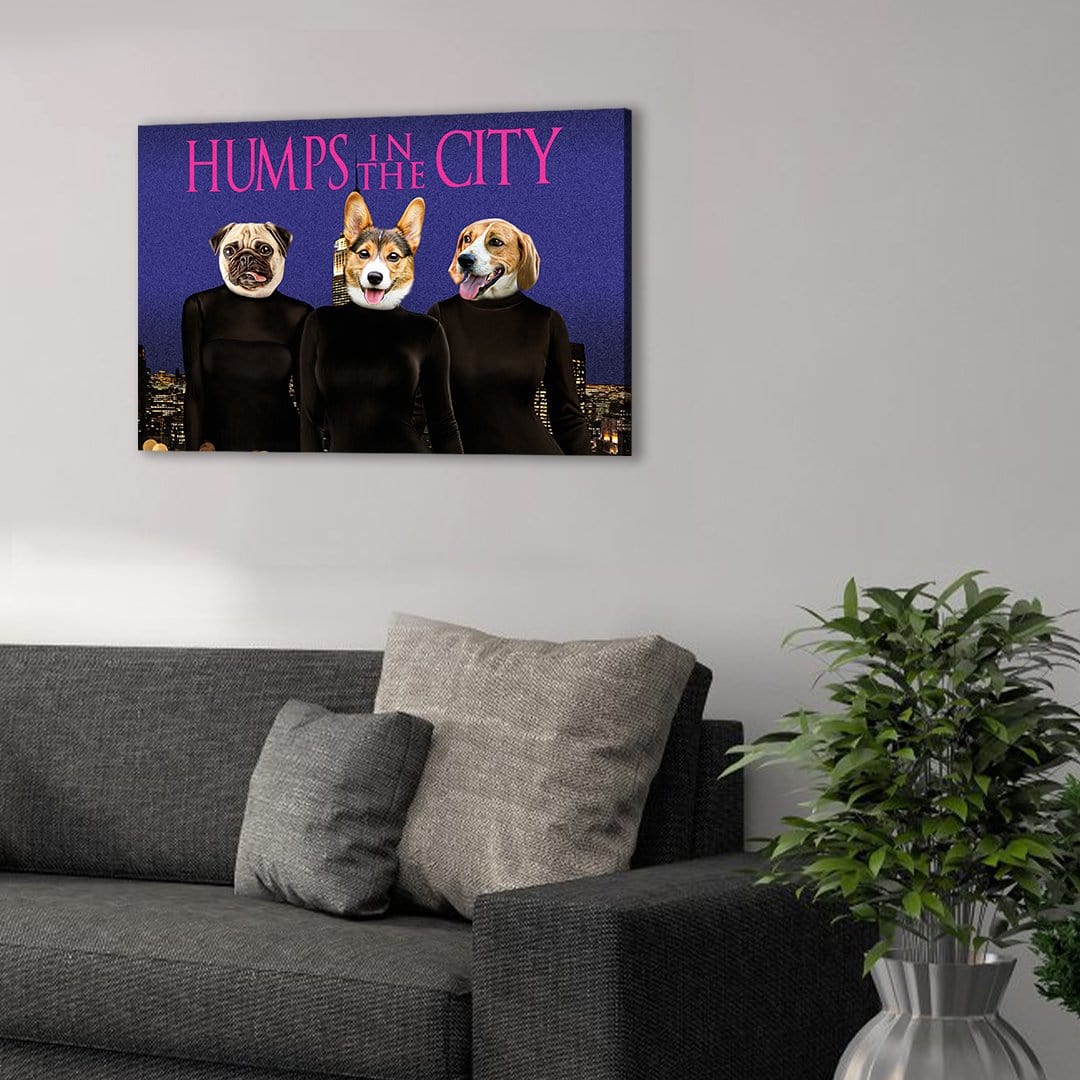 &#39;Humps in the City&#39; Personalized 3 Pet Canvas