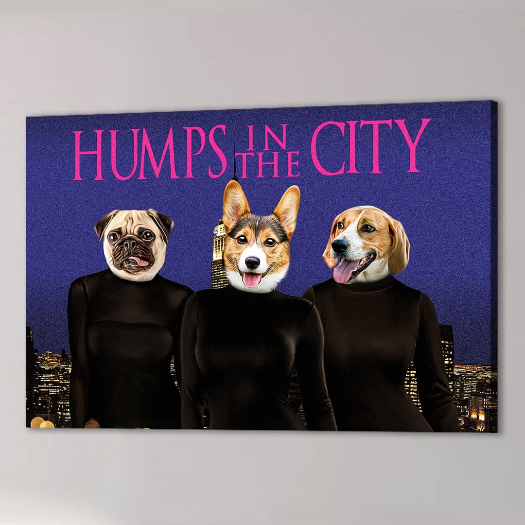 &#39;Humps in the City&#39; Personalized 3 Pet Canvas