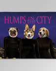 Manta personalizada para 3 mascotas 'Jorobas en la ciudad' 