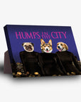 'Humps in the City' Personalized 3 Pet Standing Canvas