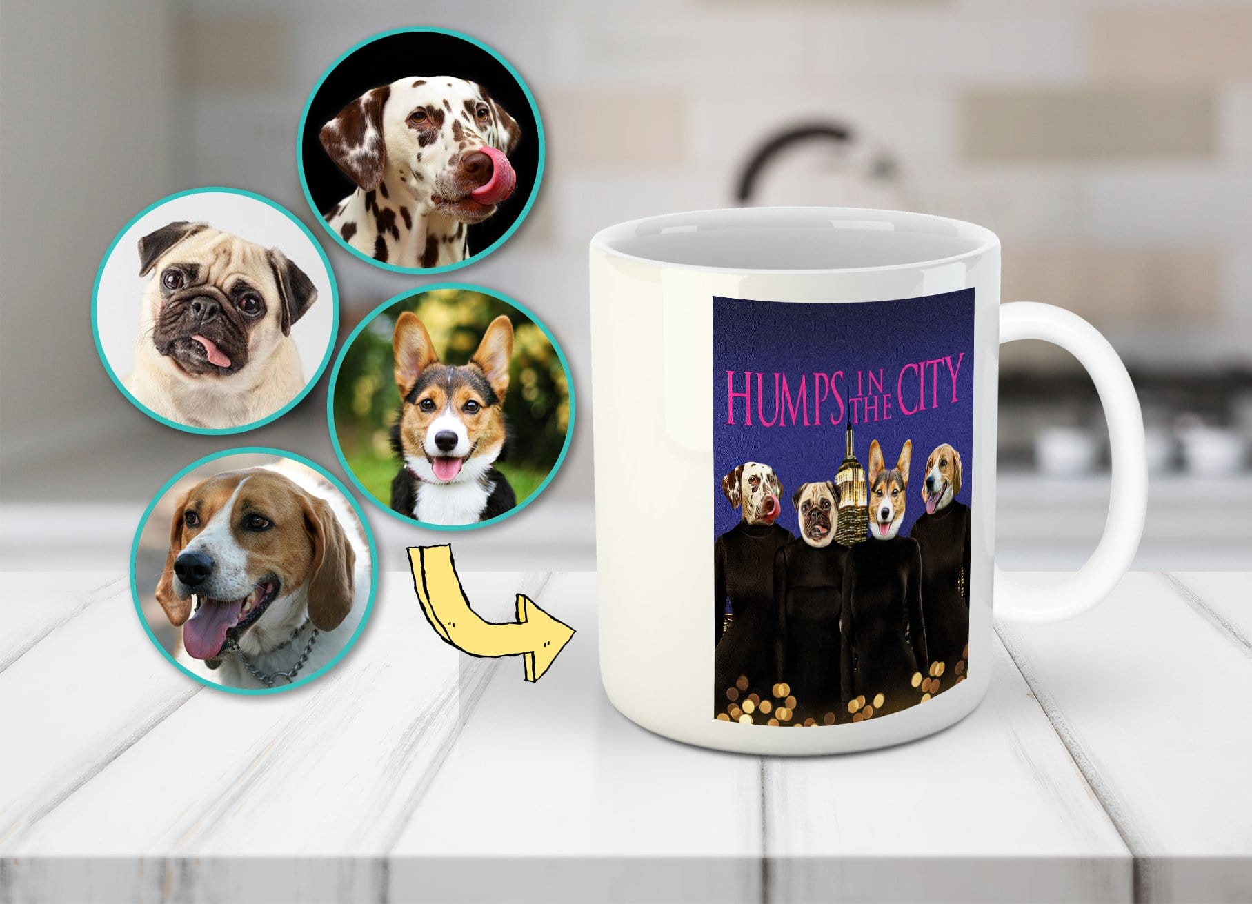 &#39;Humps in the City&#39; Personalized 4 Pet Mug