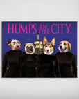 Póster personalizado con 4 mascotas 'Jorobas en la ciudad'