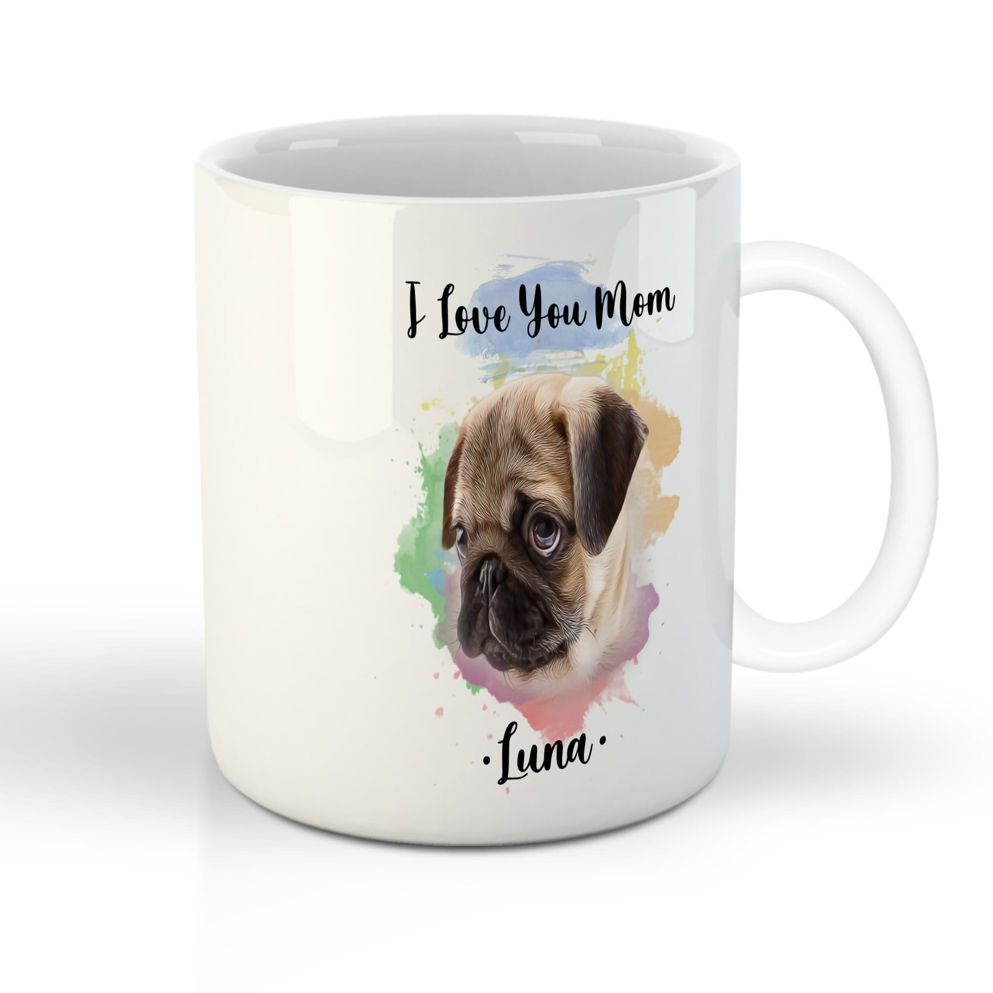 &#39;I Love You&#39; Custom Pet Mom Mug