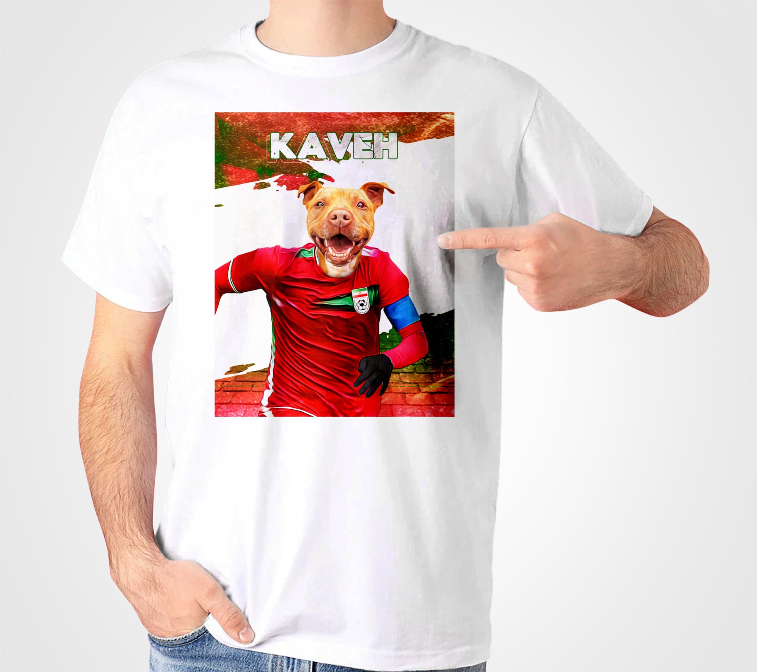 &#39;Iran Doggos Soccer&#39; Personalized Pet T-Shirt