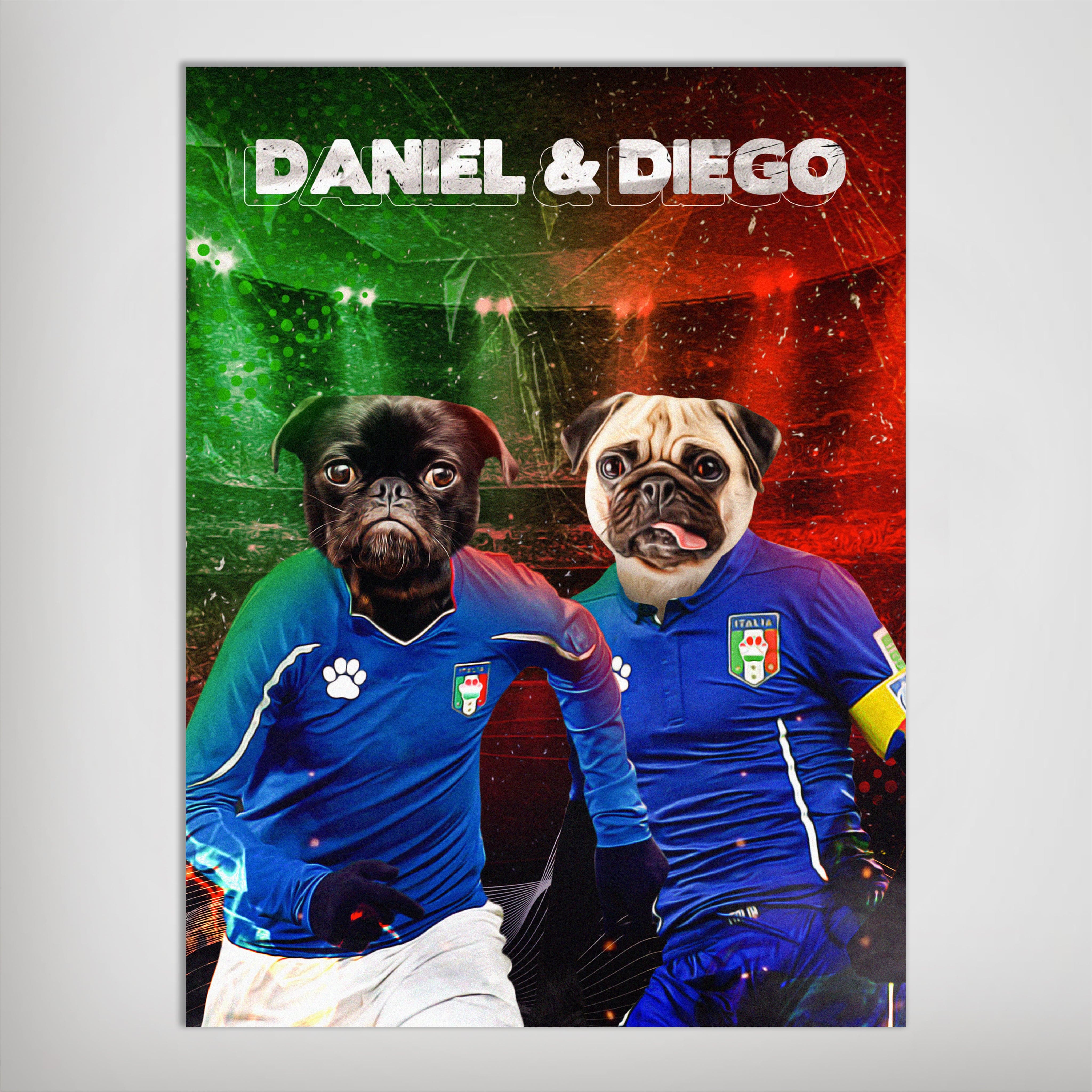 &#39;Italy Doggos&#39; Personalized 2 Pet Poster