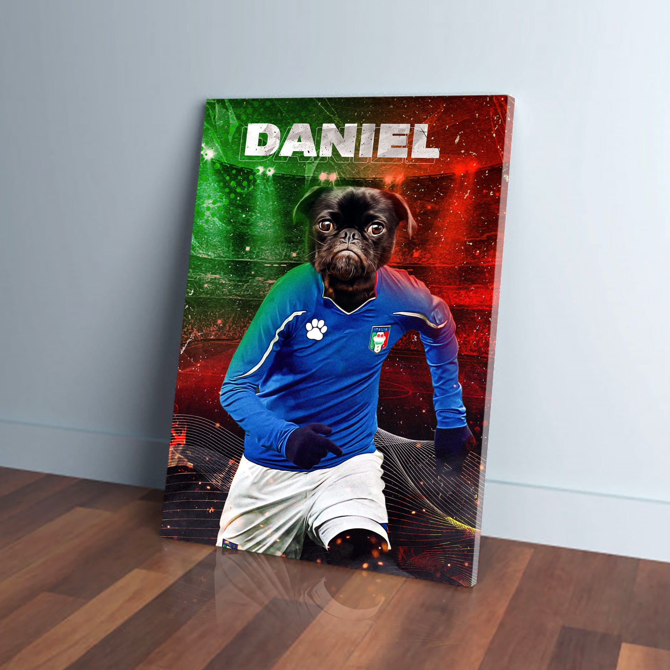 &#39;Italy Doggos Soccer&#39; Personalized Pet Canvas