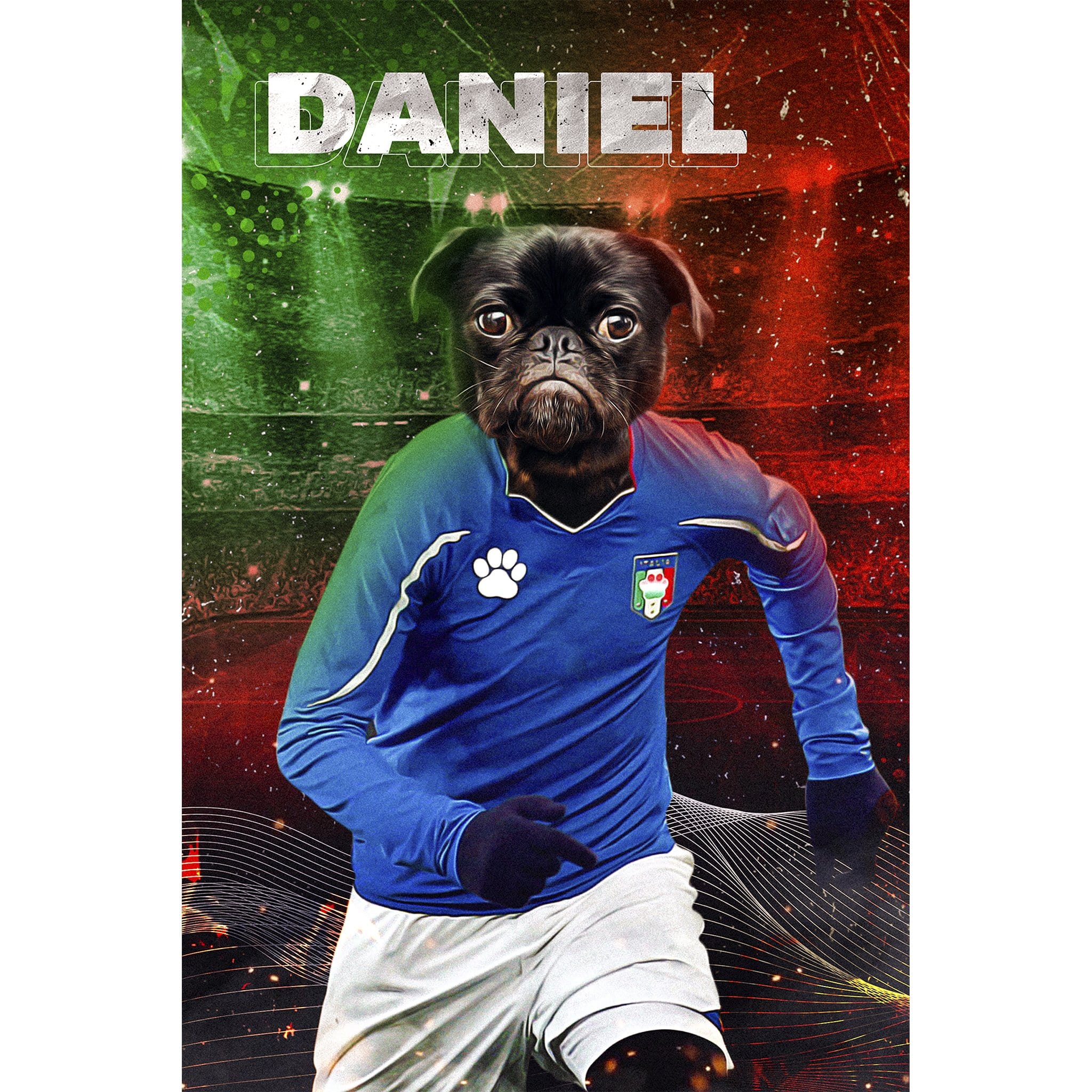 &#39;Italy Doggos Soccer&#39; Digital Portrait