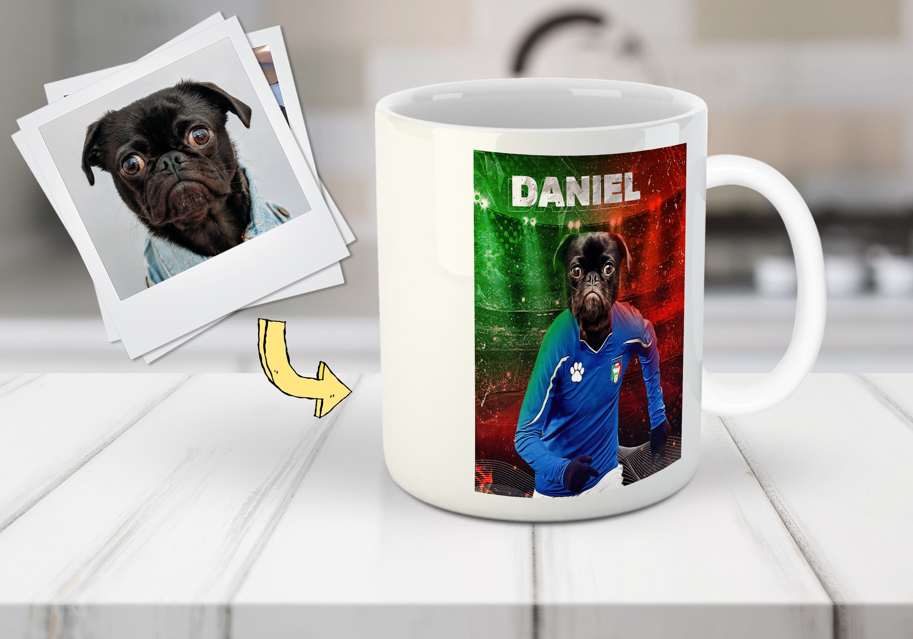 &#39;Italy Doggos Soccer&#39; Personalized Pet Mug