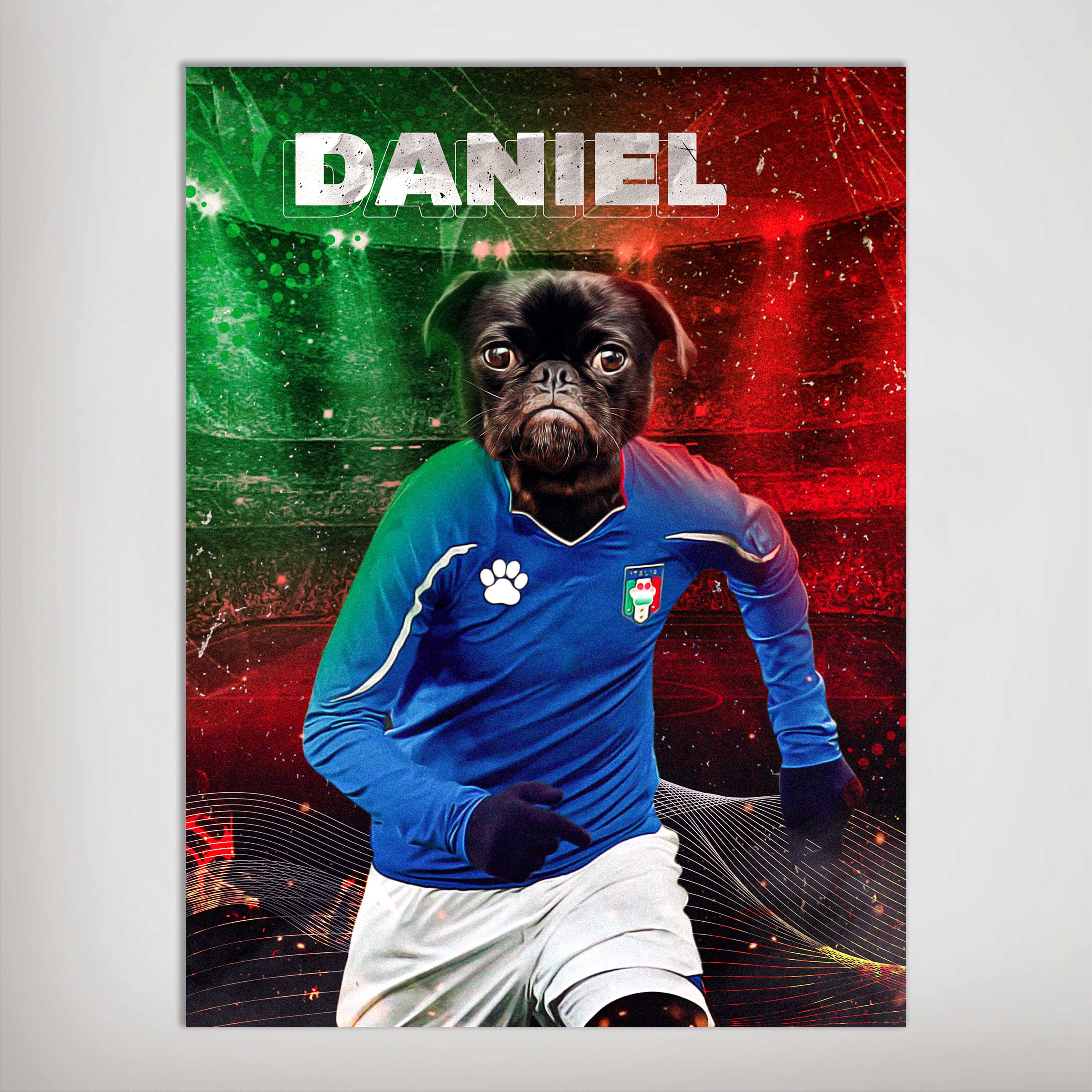&#39;Italy Doggos Soccer&#39; Personalized Pet Poster