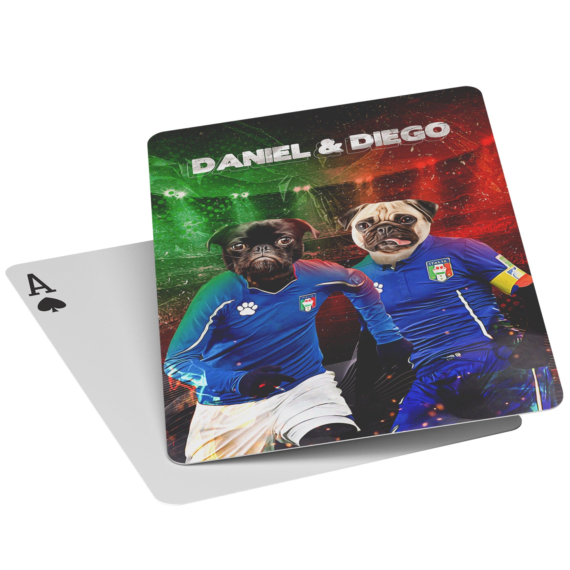 &#39;Italy Doggos&#39; Personalized 2 Pet Playing Cards