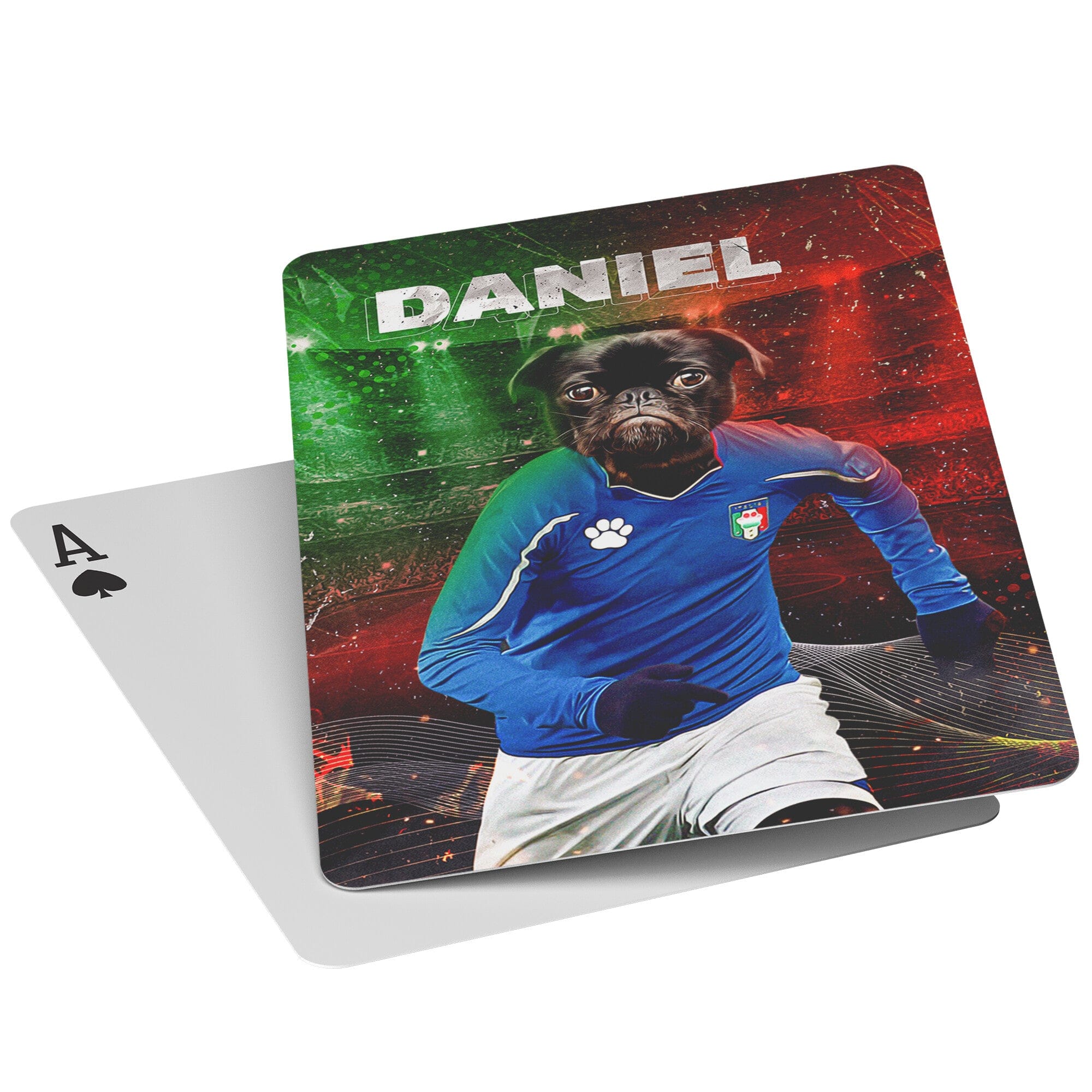 &#39;Italy Doggos Soccer&#39; Personalized Pet Playing Cards