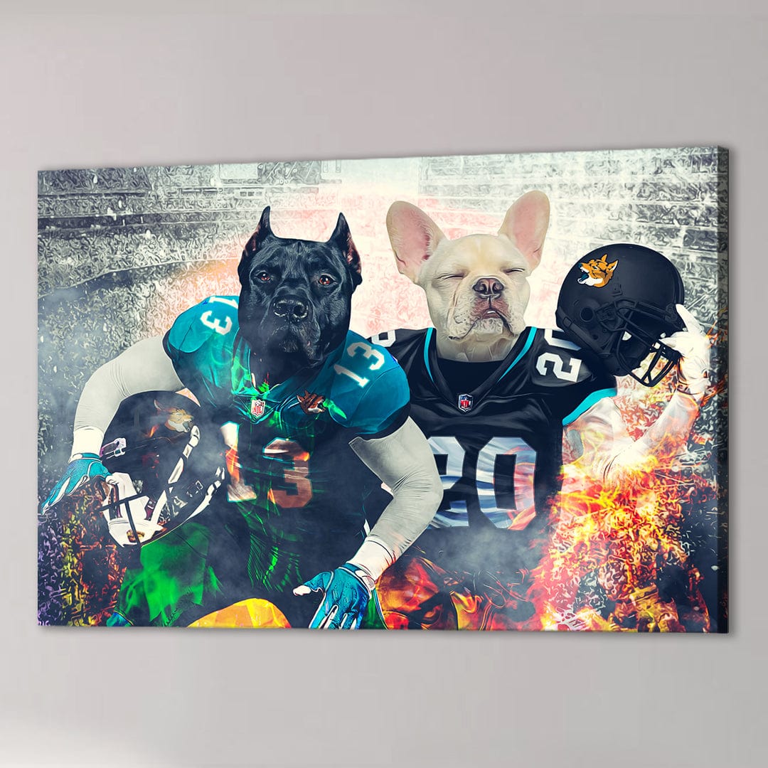 &#39;Jacksonville Doggos&#39; Personalized 2 Pet Canvas