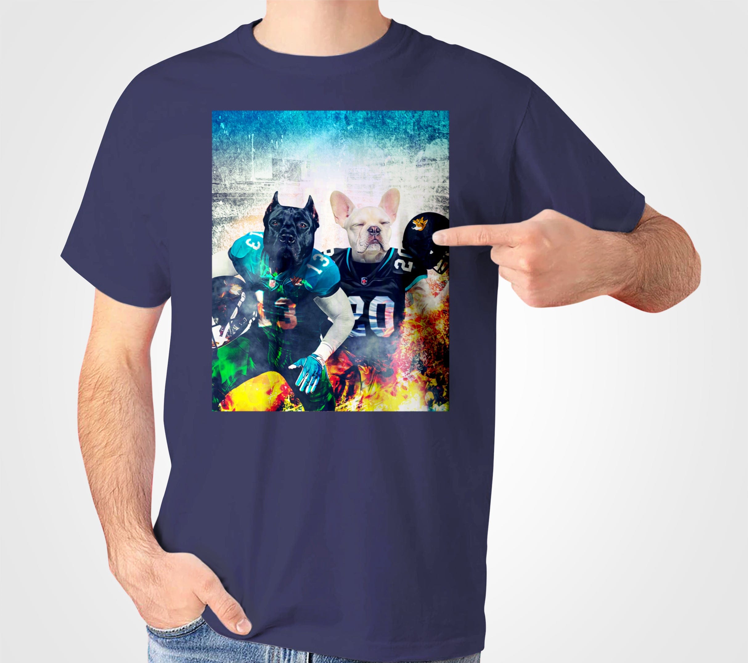 &#39;Jacksonville Doggos&#39; Personalized 2 Pet T-Shirt