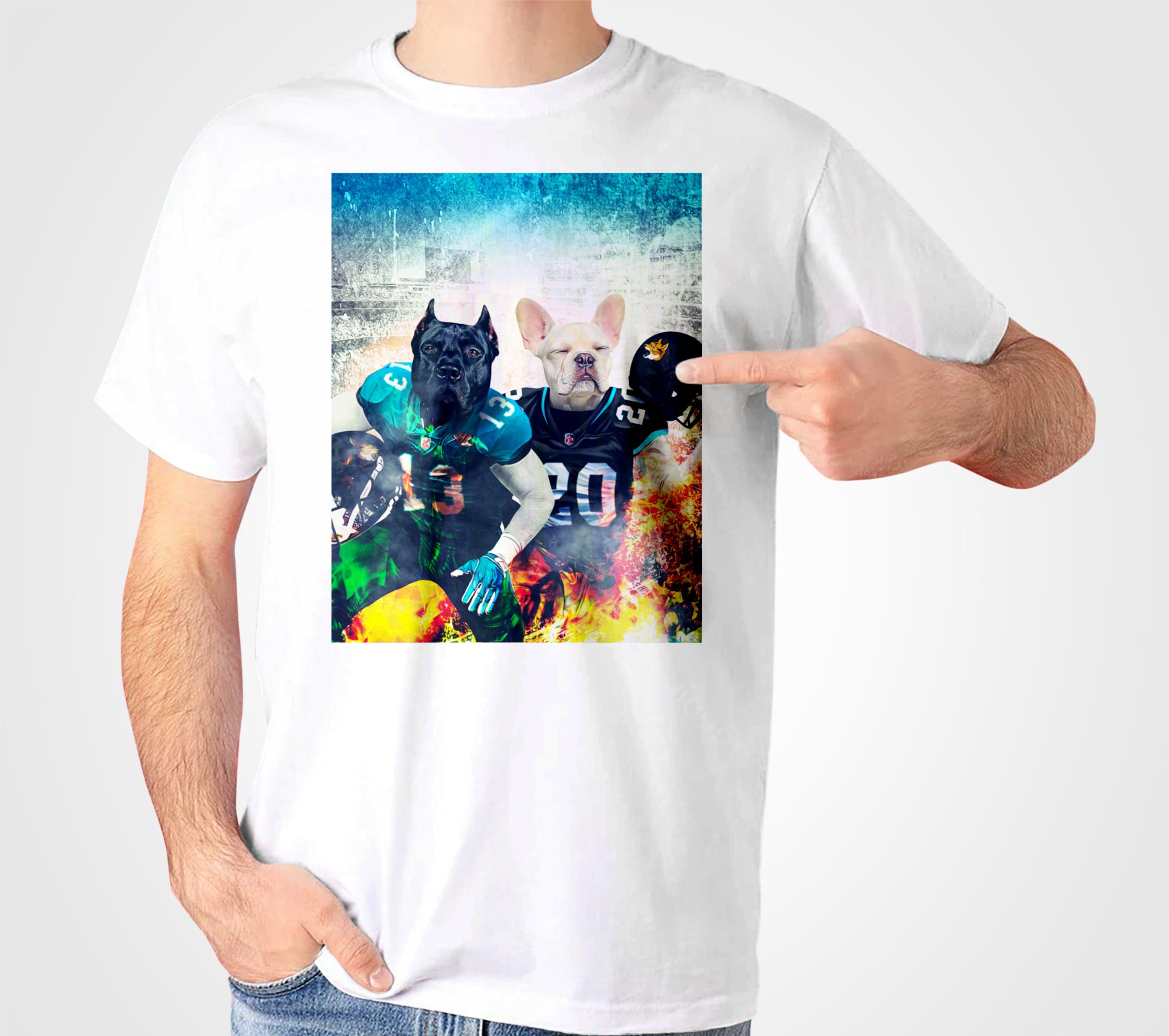 &#39;Jacksonville Doggos&#39; Personalized 2 Pet T-Shirt