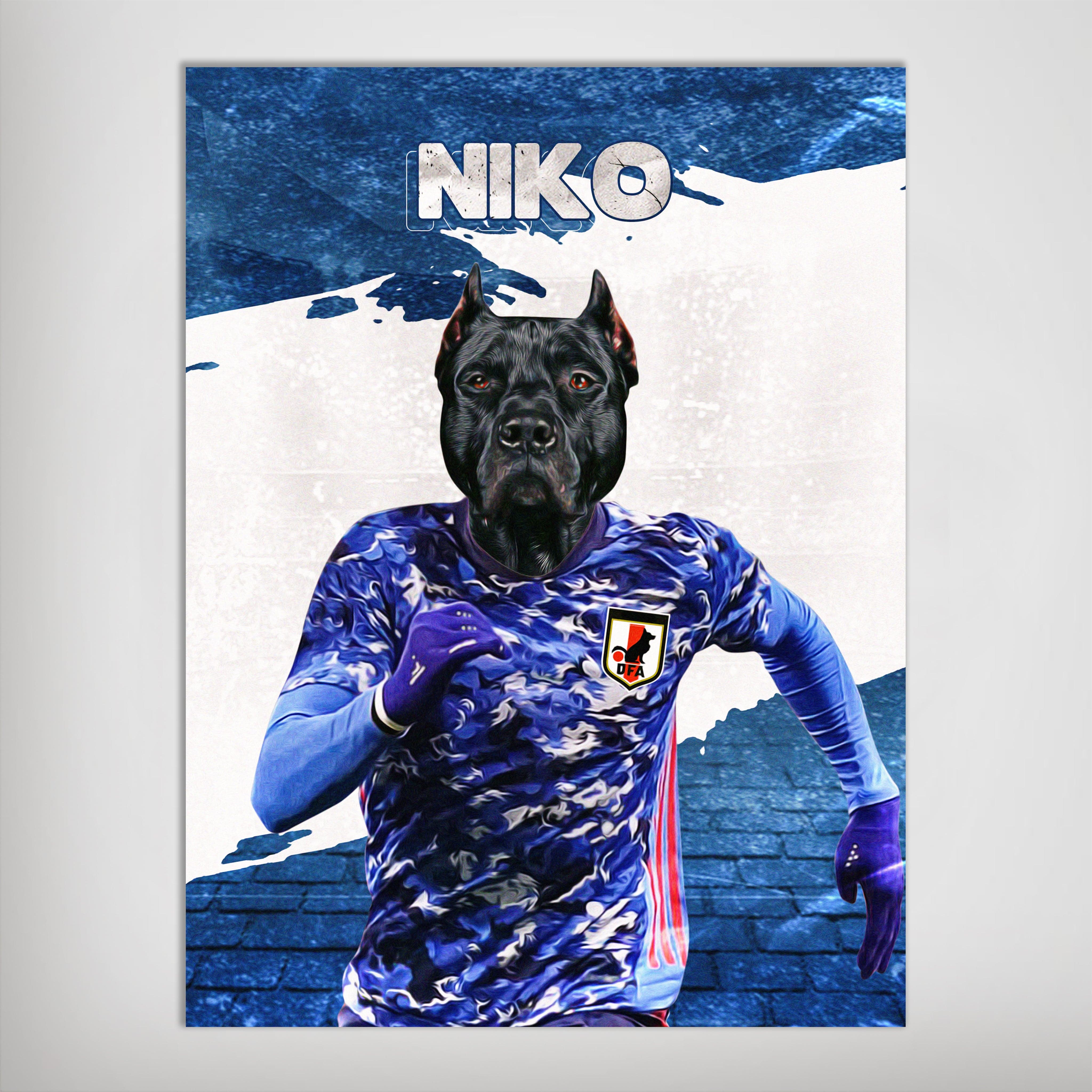 &#39;Japan Doggos Soccer&#39; Personalized Pet Poster