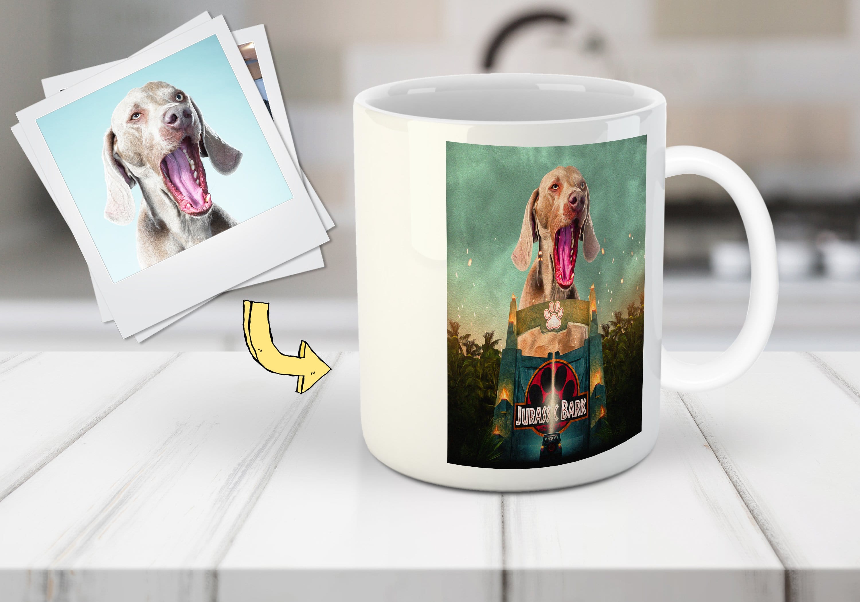 &#39;Jurassic Bark&#39; Personalized Pet Mug
