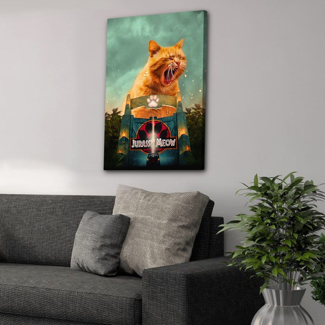 &#39;Jurassic Meow&#39; Personalized Pet Canvas