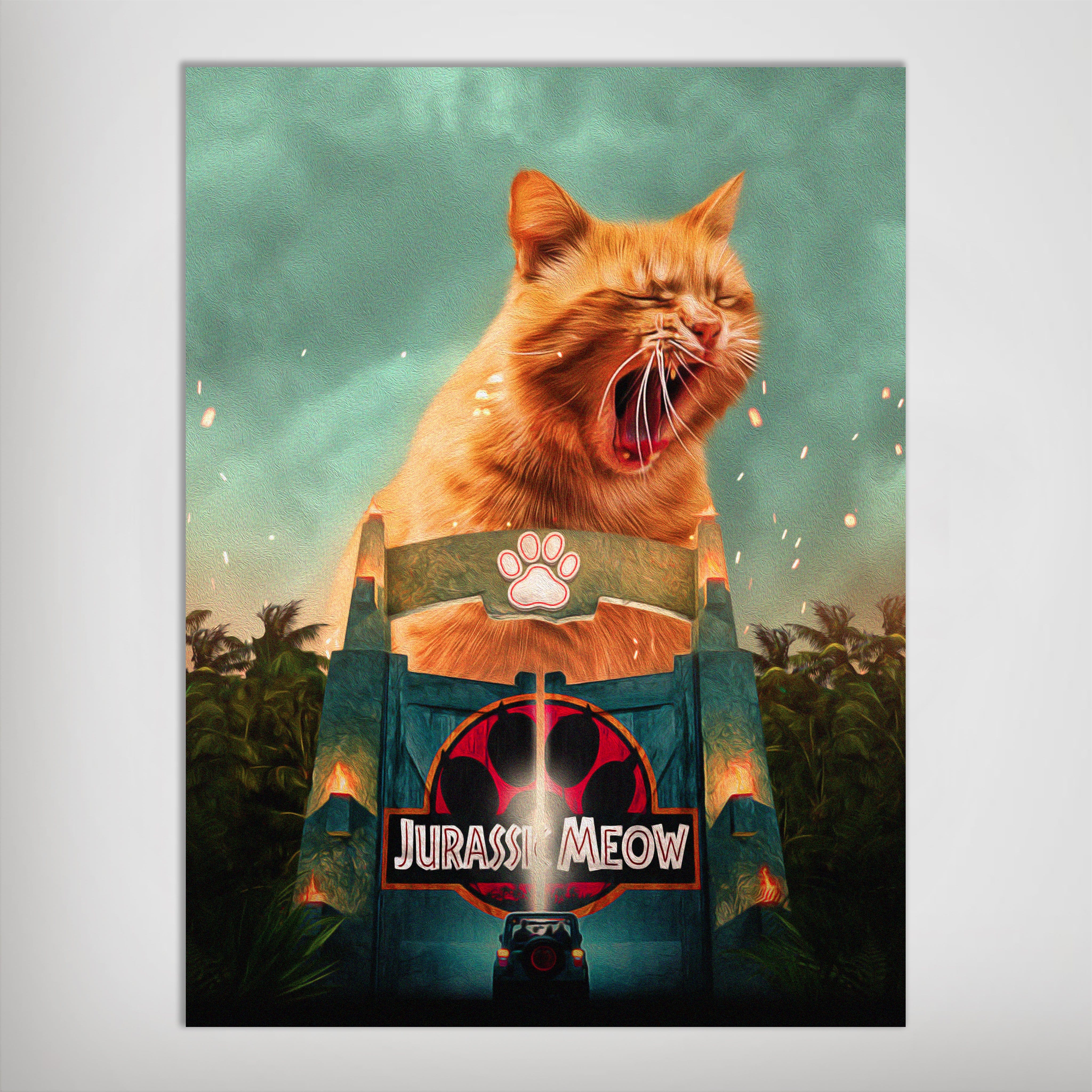 &#39;Jurassic Meow&#39; Personalized Pet Poster