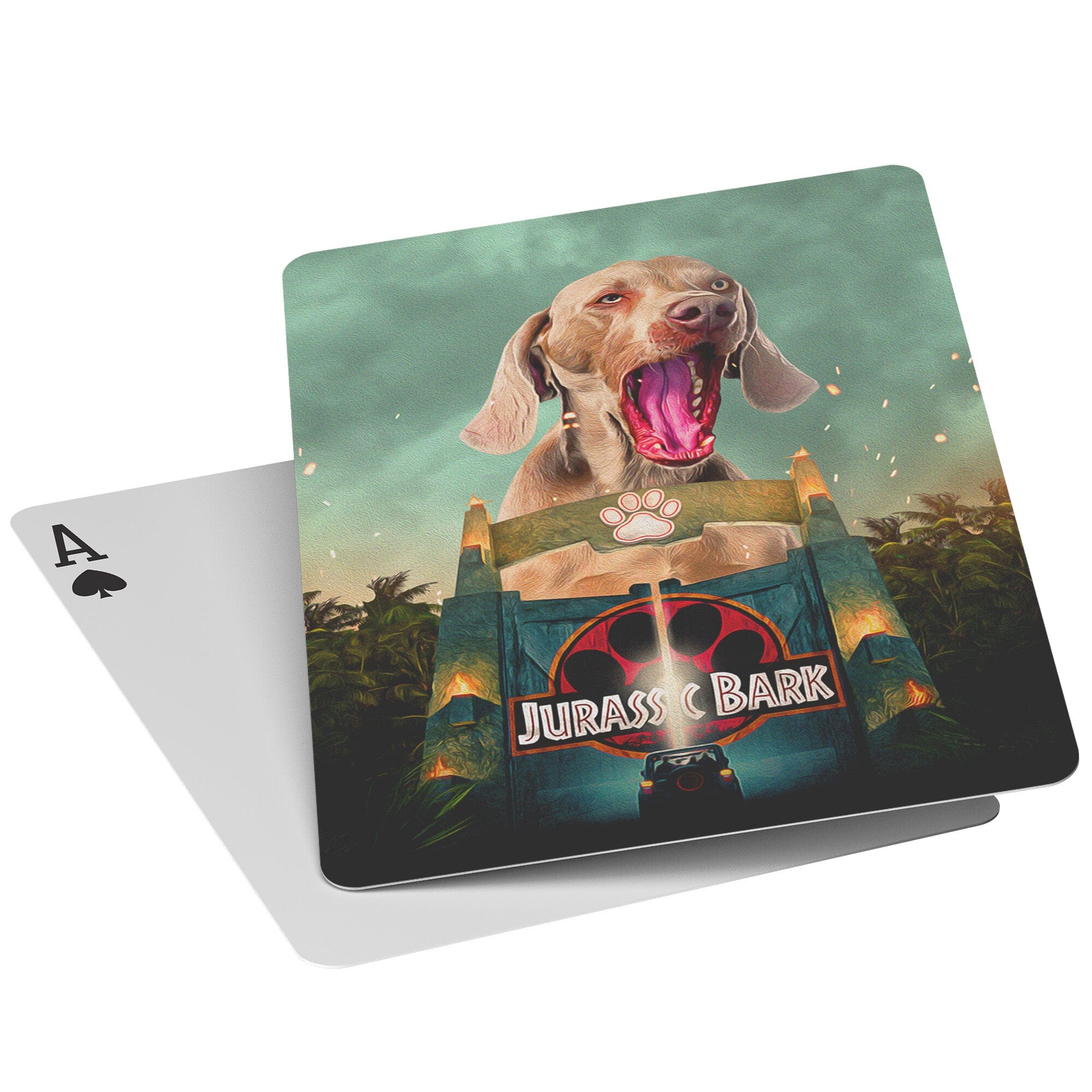 &#39;Jurassic Bark&#39; Personalized Pet Playing Cards