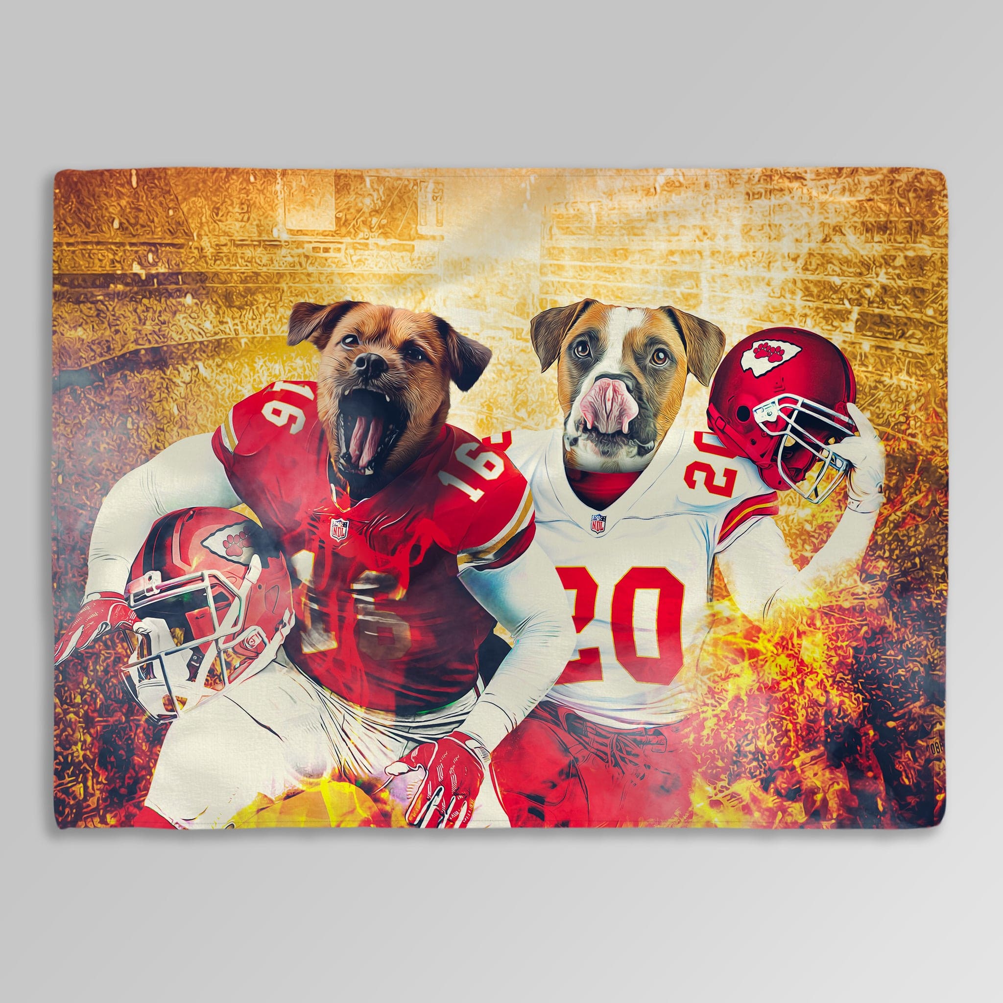&#39;Kansas City Doggos&#39; Personalized 2 Pet Blanket