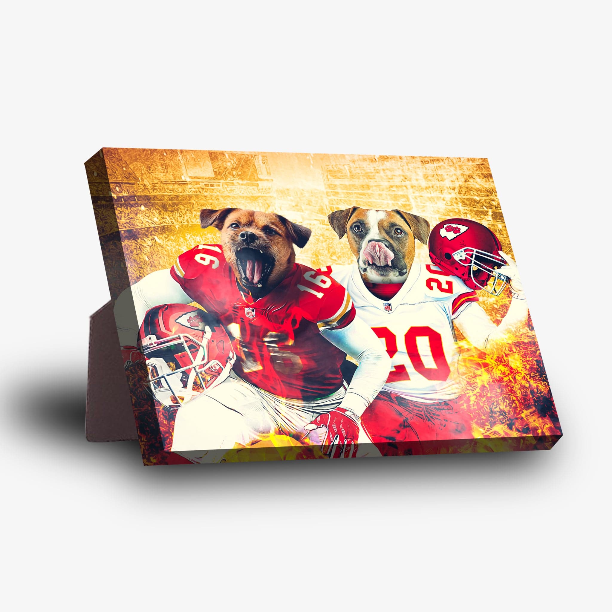 &#39;Kansas City Doggos&#39; Personalized 2 Pet Standing Canvas